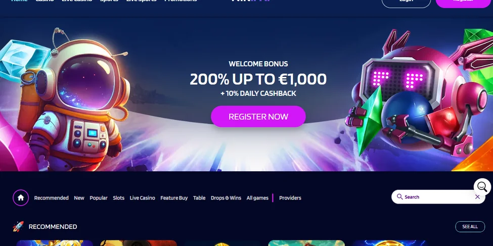 Registreer bij Wintari Casino